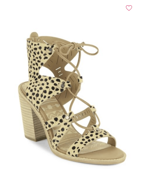 Heeled lace up sandals