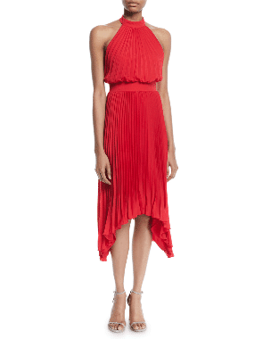 Red halter dress 
