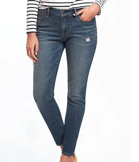 mid-rise skinny jeans