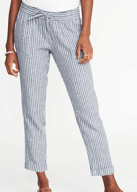 Old Navy pants with horizontal stripes