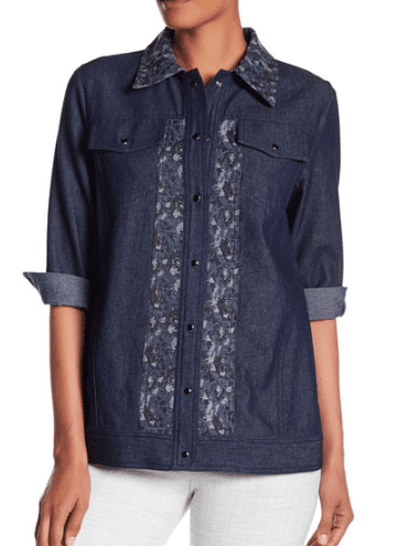 Denim shirt jacket from Anna Sui