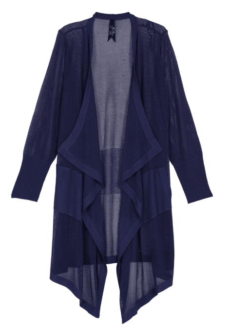 Long, light cardigan with cascading front 