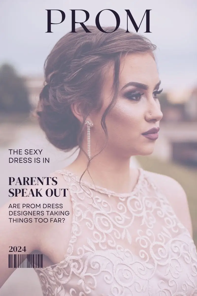 Girl with heavy makeup and formal dress. 
