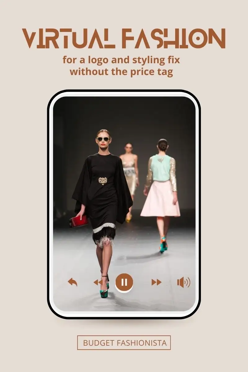 Virtual fashion headline above image of runway models.